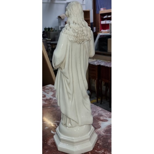 371 - Star lot : A fabulous large Antique Black Stamp Belleek figure of Jesus. Fabulous very rare piece. M... 