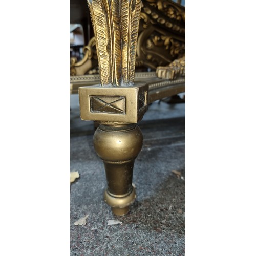 372 - Super Star Lot : A stunning ornate Baroque style marble topped demi-lune console table with gilded b... 