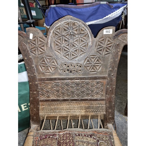 502 - Stat Lot : The chair was purchased from an exhibition of Tibetan furniture in new York. its from the... 