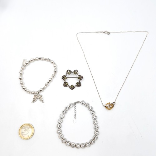 990 - A selection of ladies vintage and modern sterling silver accessories including a designer Thomas Sab... 