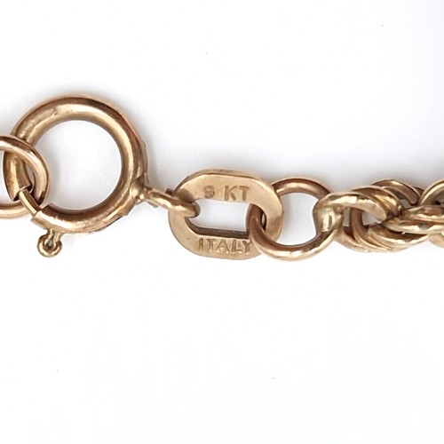 8 - A nine carat gold (Italy) rope twist bracelet. Weight - 1.73 grams.