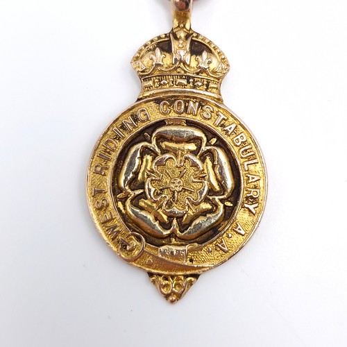 50 - Star Lot : A nice quality nine carat gold pendant medallion for West Riding Constabulary  with inscr... 