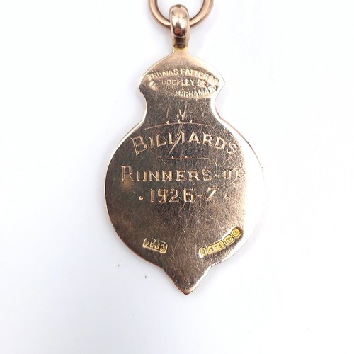 50 - Star Lot : A nice quality nine carat gold pendant medallion for West Riding Constabulary  with inscr... 