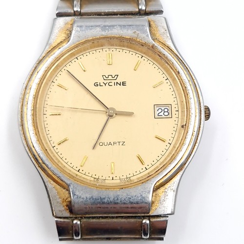 1011 - Star lot : A nice example of an original vintage Glycine stainless steel water resistant mens wrist ... 