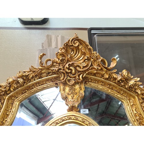 347 - Super Star Lot : A very large, magnificent 5 panel French Baroque style bevelled mirror featuring an... 