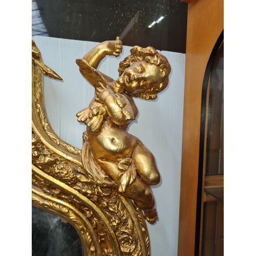 347 - Super Star Lot : A very large, magnificent 5 panel French Baroque style bevelled mirror featuring an... 