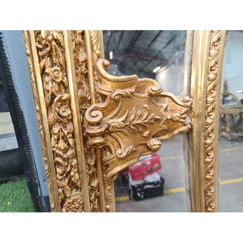 347 - Super Star Lot : A very large, magnificent 5 panel French Baroque style bevelled mirror featuring an... 