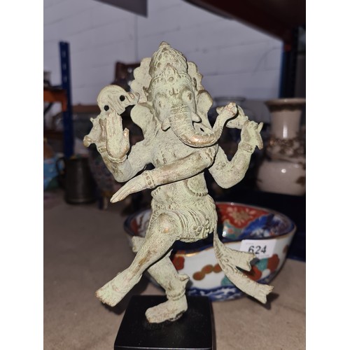 604 - Star lot : An interesting bronze sculpture. Features Indian Mythological Lord Ganesha. Mounted on a ... 