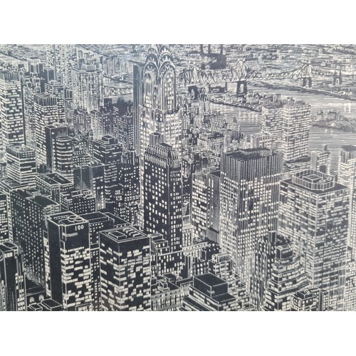 864 - Star Lot: A wonderful hand signed etching titled 'New York City Skyline' by 'Sandra Finkenberg'. Sig... 