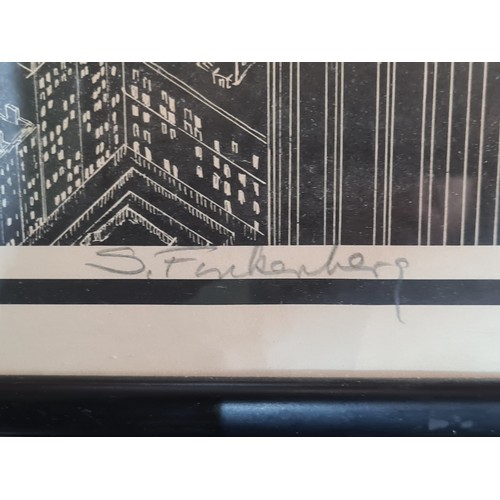 864 - Star Lot: A wonderful hand signed etching titled 'New York City Skyline' by 'Sandra Finkenberg'. Sig... 