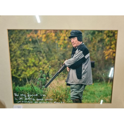 873 - A print of a photograph featuring Charles Haughey (Former Taoiseach of Ireland) Shooting . Housed in... 