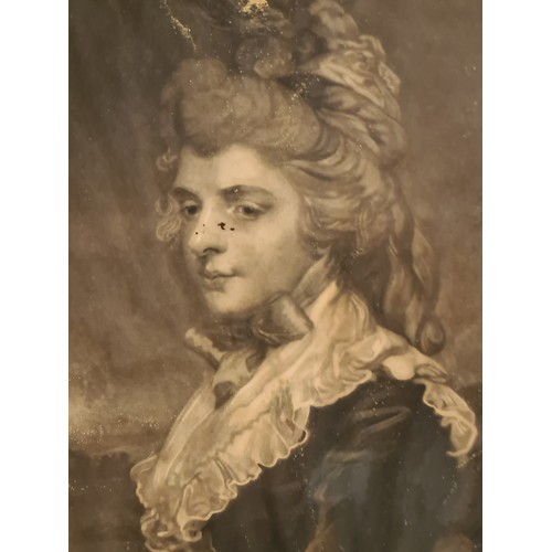 884 - Star Lot: A brilliant mezzotint titled 'Miss Kemble'. Engraved by John Jones after original painting... 