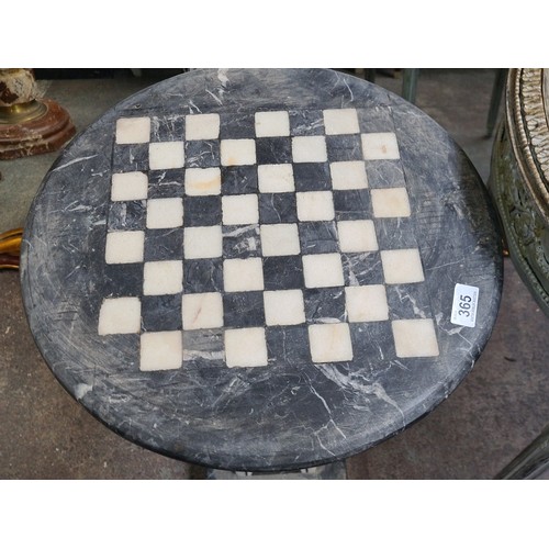 365 - Star Lot : A superb luxury Cold Italian marble pedestal chess table. Fabulous piece all marble.