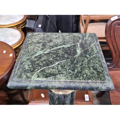 361 - Star Lot : A stunning pair of green cold Italian marble columns. Great weight and real quality to th... 