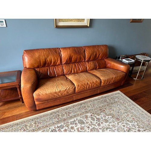 630 - Super Star Lot : A fabulous Sofitalia 3 piece Italian leather suite in tab hide leather. Including a... 