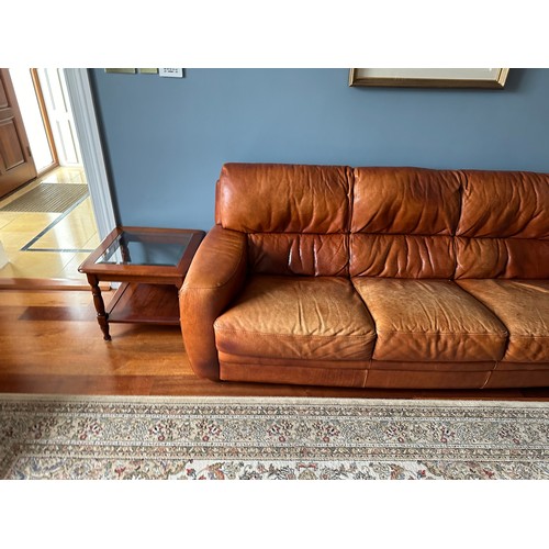 630 - Super Star Lot : A fabulous Sofitalia 3 piece Italian leather suite in tab hide leather. Including a... 