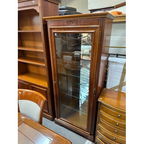 643 - Star Lot : A Fabulous red mahogany glass fronted collectors cabinet. It does match the table and cha... 