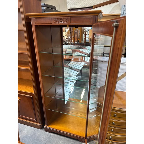 643 - Star Lot : A Fabulous red mahogany glass fronted collectors cabinet. It does match the table and cha... 