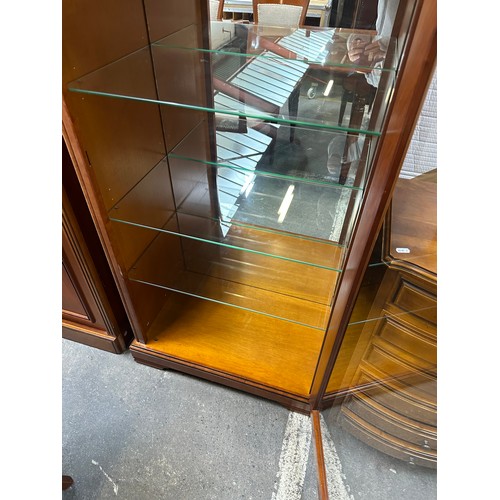 643 - Star Lot : A Fabulous red mahogany glass fronted collectors cabinet. It does match the table and cha... 