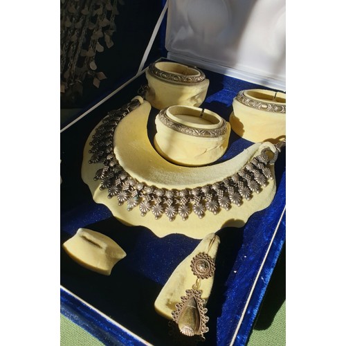 623 - Star Lot : A fabulous presentation box containing more than 120 years old Baluchi bridal jewellery. ... 