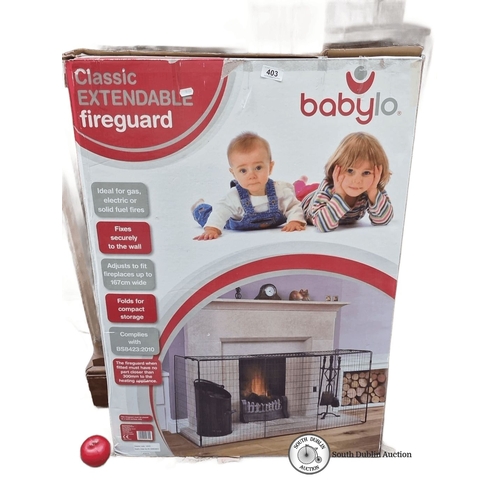 403 - A Babylo extendable metal safety fireguard. Designed to keep babies, children and pets safe from ope... 