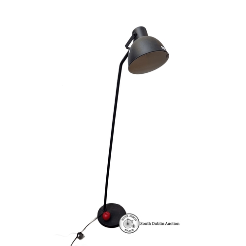 410 - A Black industrial style metal floor lamp with adjustable shade, 230V-50Hz, E27, Max 40W. Height: 16... 