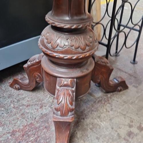 416 - A gorgeous Victorian rosewood piano stool, intricately carved base, sympathetically re-upholstered i... 