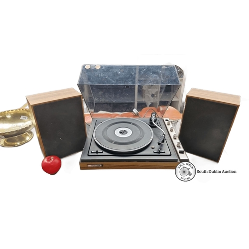 420 - A Ferguson 3053 vintage vinyl record player turntable with integrated UNIT AUDIO controls. and satel... 