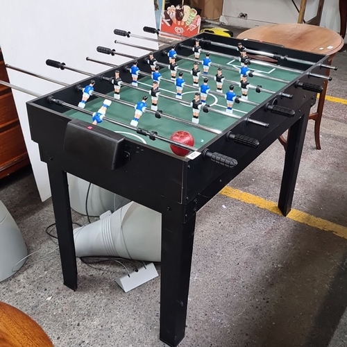 451 - A multi game table set with foosball and Pool table surfaces. Two in one compact and convenient tabl... 