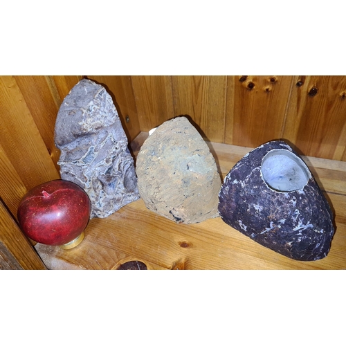 474 - Set of three polished geodes, various colors and sizes. They have a beautiful natural  stone that's ... 