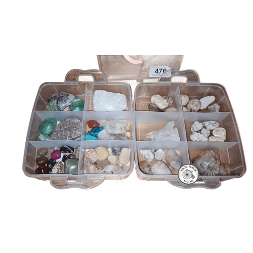 476 - Star Lot : A large  assorted gemstone collection in divided plastic case, featuring Rubies, amethyst... 