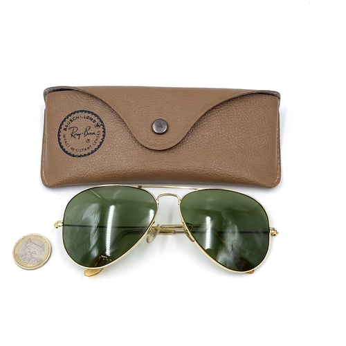 19 - A pair of original Ray-Ban aviator metal frame sunglasses (Pre 1999) in excellent condition .  Comes... 