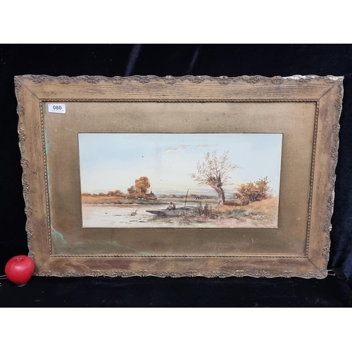 80 - A super L. Wilton (English, 19th Century) antique watercolour on paper painting. Features a landscap... 