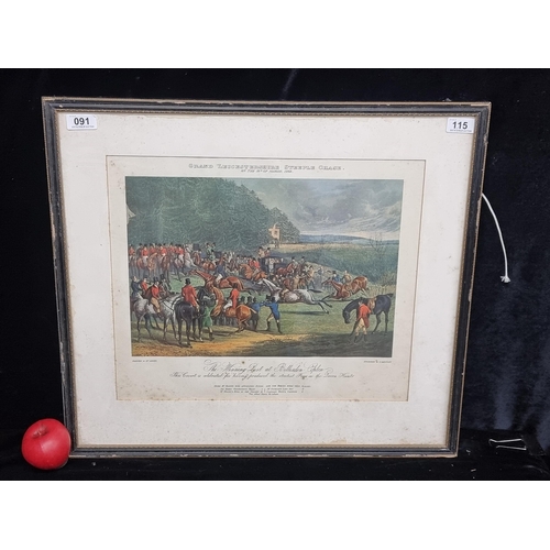 91 - A charming antique early 20th century print of the 'Grand Leicestershire Steeple Chase, on the 12th ... 