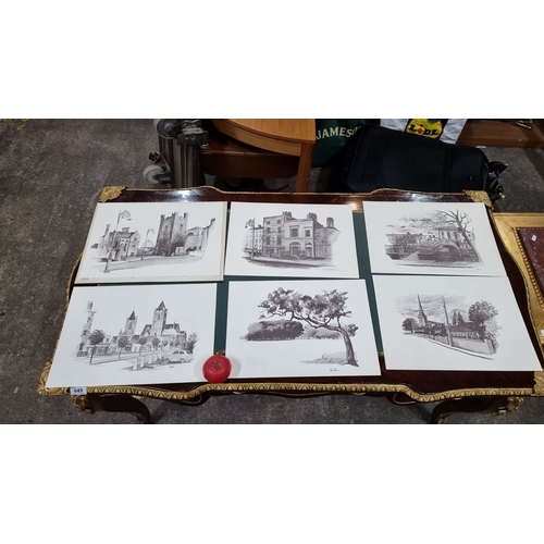 626 - A set of 10 Dublin prints by Donal Mac Polin, produced using offset lithography. Created by the Coll... 