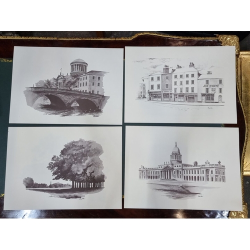 626 - A set of 10 Dublin prints by Donal Mac Polin, produced using offset lithography. Created by the Coll... 