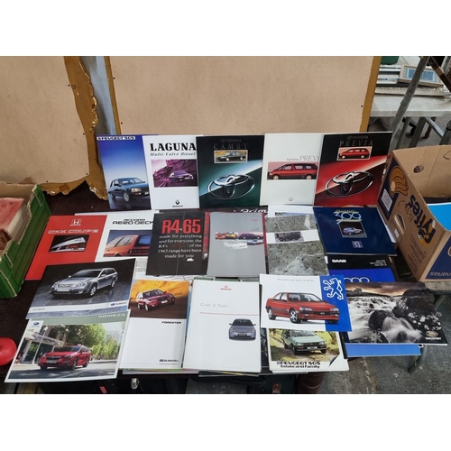 680 - A superb Collection of over 100 1960s-1990s vintage car brochures featuring brands like Renault, Hon... 