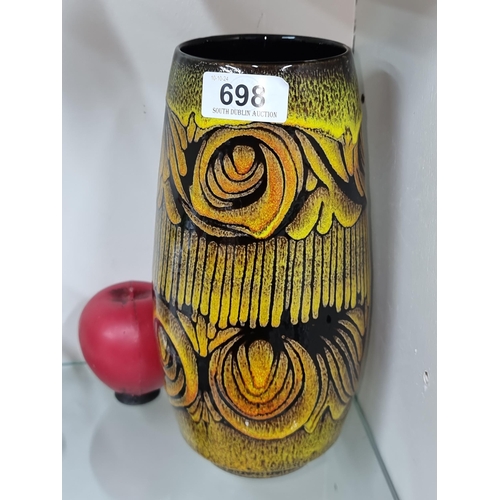 698 - An attractive Poole pottery vase circa 1970's. Certainly catches the eye. In very good condition wit... 