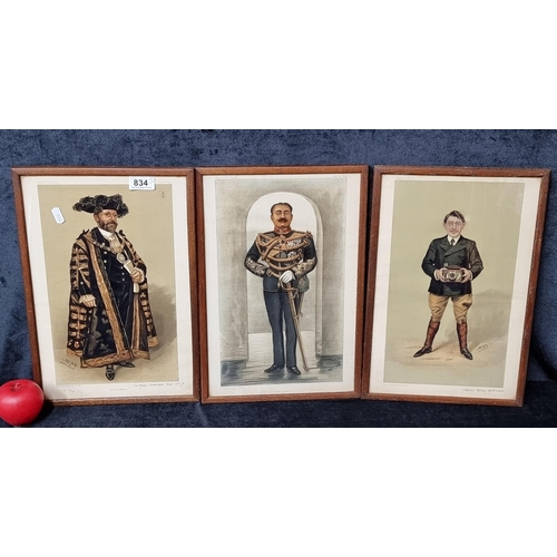 834 - A set of three quality Vanity Fair prints. Titled 'The Lord Mayor', 'Cuch Behar' and 'a Self Made Af... 