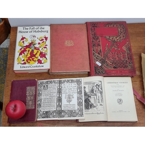 757 - A collection of six Vintage and Antique hardback books including Title's such as Christmas Stories f... 