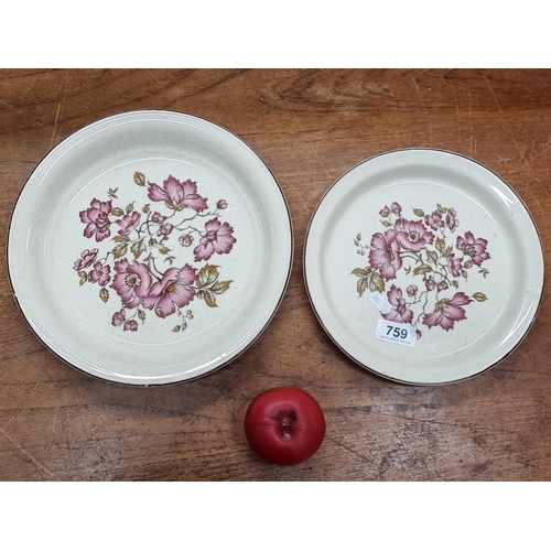 759 - Two Irish made Ulster ceramic plates Featuring decorative floral design. Both in good condition with... 