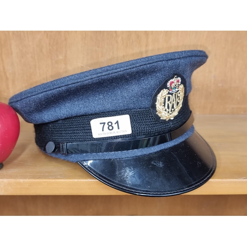 781 - A genuine Royal Air Force RAF ceremonial Queens SQN cap.