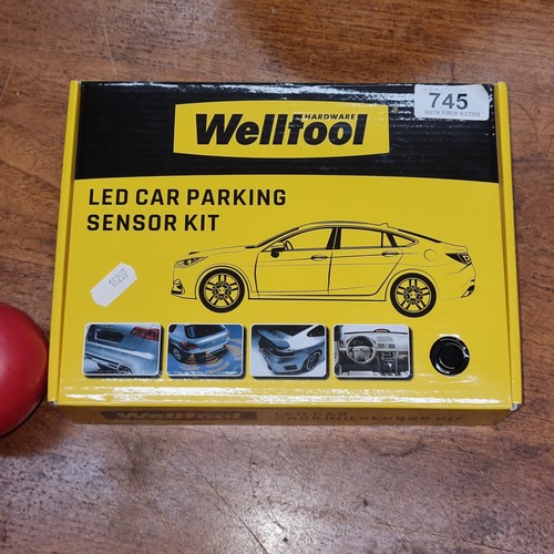 745 - A Welltool Hardware LED car parking sensor kit. Unused. In original box. Great piece of kit will sav... 