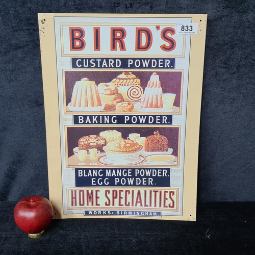 1166 - A 'Bird's Custard / Baking Powder' Advertising wall metal plaque.
Previous in auction on 26/09/24 - ... 