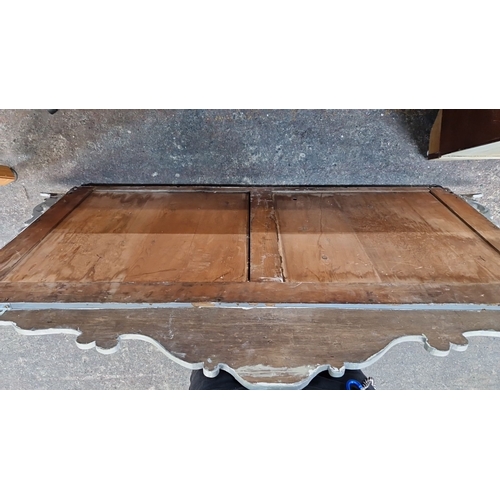 1191 - Star Lot : A lovely Antique Victorian painted overmantel mirror with decorative carved wood frame, f... 