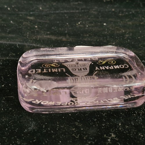 118 - A Belfast Ropework Company Glass paperweight (£55 onthesquareemporium.com) along with Three irish Ru... 