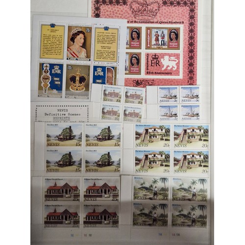 250 - A large full stamp album including mint blocks and half sheets from Caribbean countries and a select... 