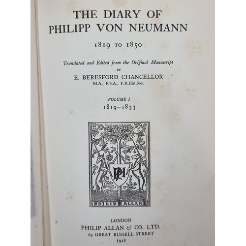 741 - Two hardback volumes (I-II) of the Diary of Philipp Von Neuman 1819-1850 published by Philip Allan a... 