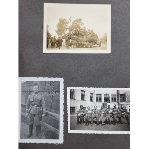 779 - Star lot : A ww11 photograph album with original images of german troops and SS commanders . 22 full... 