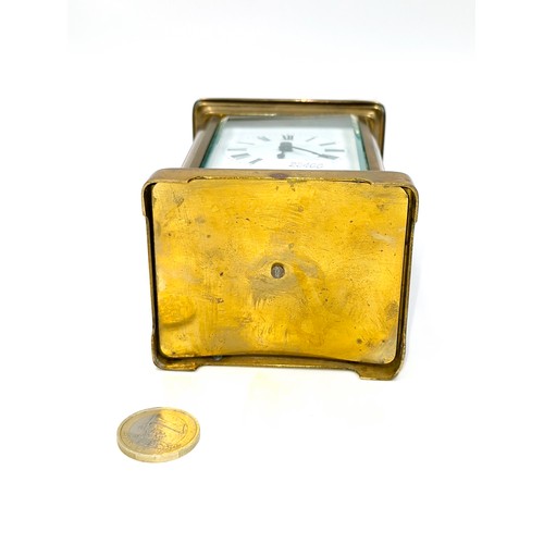 963 - An antique mechanical carriage clock. Marked made in France. nice clean example with glass sides and... 